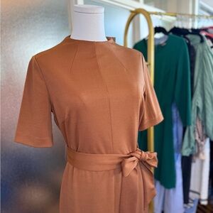 Alexia Admor Rust Midi Dress with Tie Waist